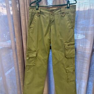 Women’s Olive green Cargo Pants Y2K juniors size 7 by LEI slacks cotton retro